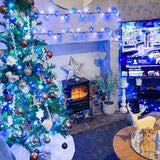 JMEXSUSS 66ft 200 LED Blue and White Christmas Lights, String Light Plug in