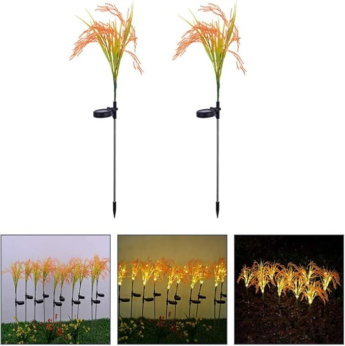 Solar Garden Lights 2pcs Solar Stake Lights Outdoor Decorative Solar Pathway Lights Waterproof Solar Path Lights LED Landscape Lights for Garden Yard Patio Path Walkway