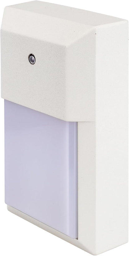 LIT-PaTH Outdoor LED Wall Lantern, Dusk to Dawn Wall Sconce for Porch Lighting Fixture 3000K, 12W 1000 Lumens, Aluminum Housing Plus PC, White Finish,1-Pack,
