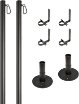 EXCELLO GLOBAL PRODUCTS Premium String Light Poles - 2 Pack - Extends to 10 Feet – Deck Mount (Wood/Concrete) | Lumora
