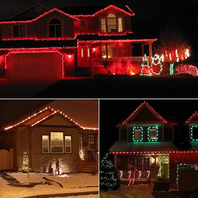 Brizled Red String Lights, 16ft 25 LED Faceted C9 Chrsitmas Lights, Connectable 120V UL Certified Tree Lights, Indoor Outdoor Christmas String Lights for Xmas, Patio, Party (Pack of 3)