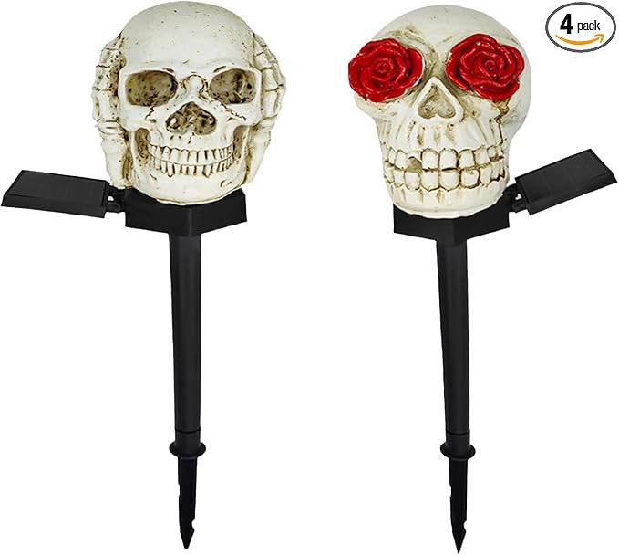 Skeleton LED Solar Light - Spooky Halloween Decoration for Garden, Yard Path, Yard Waterproof Outdoor Solar Light Party Decoration 2 Pack (33)