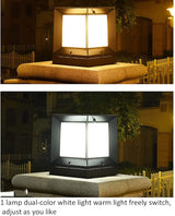 Modern Solar Pathway Lights Minimalist Minimalist Pillar Lamp Fixture with Square Acrylic Shade Garden Solar Lamp | Lumora