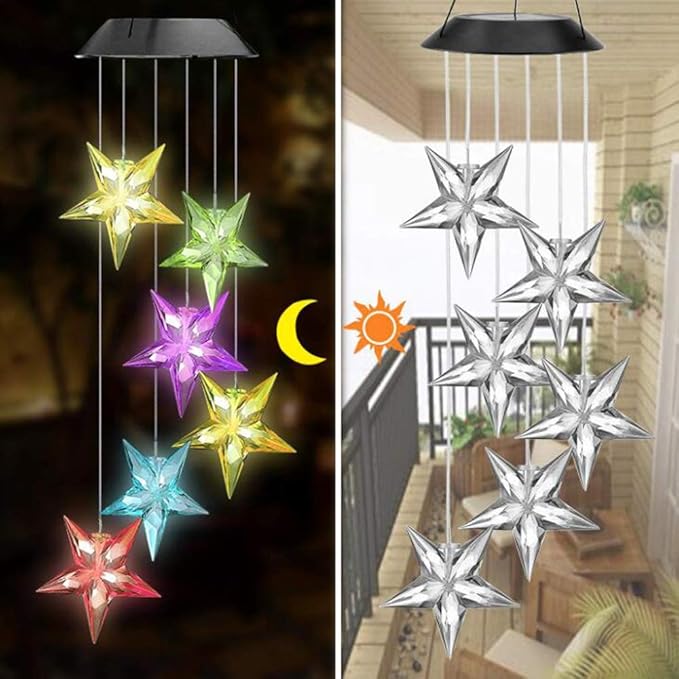 EpicGadget Large Star Solar Light - Color Changing Waterproof Outdoor Garden Decorative Lights for Walkway Pathway Backyard Christmas Decoration Parties
