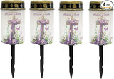 Cross Lavender Cemetery Lights for Grave,Solar Lantern Lights Outdoor Pathway Lights Solar-Powered Fairy Lights for | Lumora