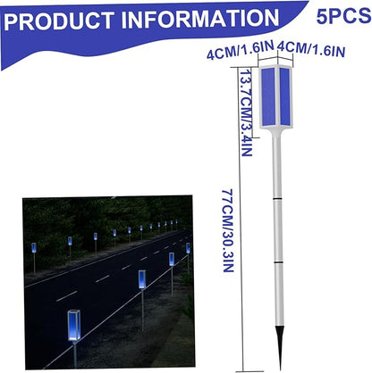 NIDONE 5Pcs Solar Driveway Lights, Waterproof Solar Pathway Lights Outdoor Reflective Road Marker for Deck Sidewalk Stair Step Pathway