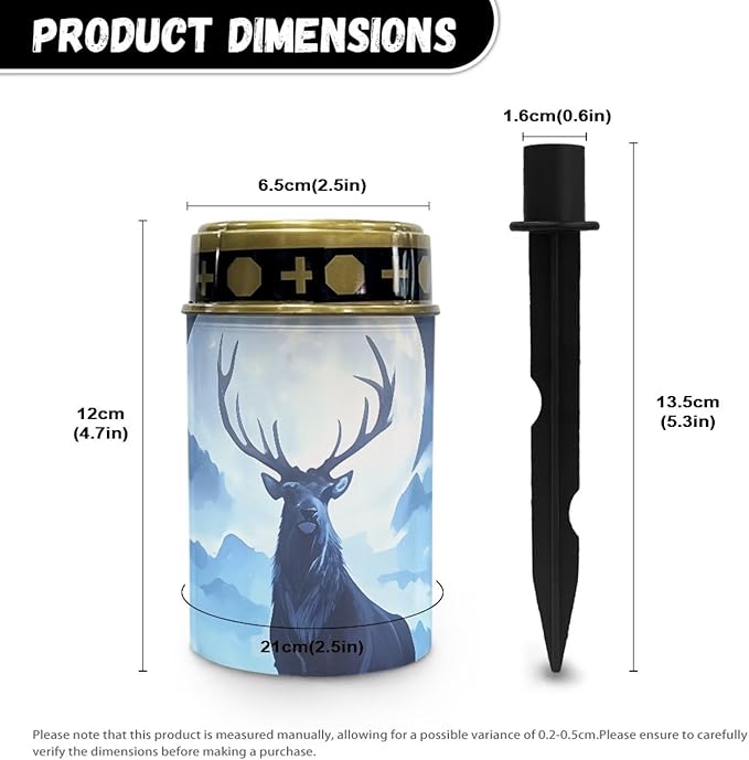 Solar Garden Lights Outdoor Decorative - Solar Lights Outdoor Waterproof- Moon Deer Cemetary Solar Lights for Remembrance Lawn