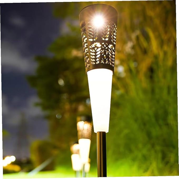GALPADA 6pcs Solar Garden Lights Outdoor Stake Ground Lights Warm Colorful LED Landscape Pathway Yard Decorative Solar Powered Lighting for Patio and Courtyard