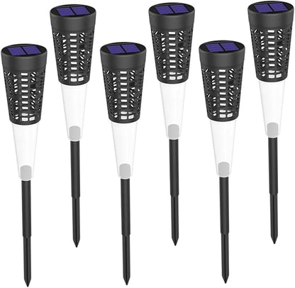 TOYANDONA 6pcs Solar Powered Outdoor Garden Lights Pathway Lawn Courtyard Decoration Lamps with Warm and Colorful Light for Patio Landscape Lighting