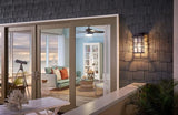 Kichler Beacon Square 17.5" 1 Light Outdoor Wall Light with Clear Hammered Glass in White | Lumora