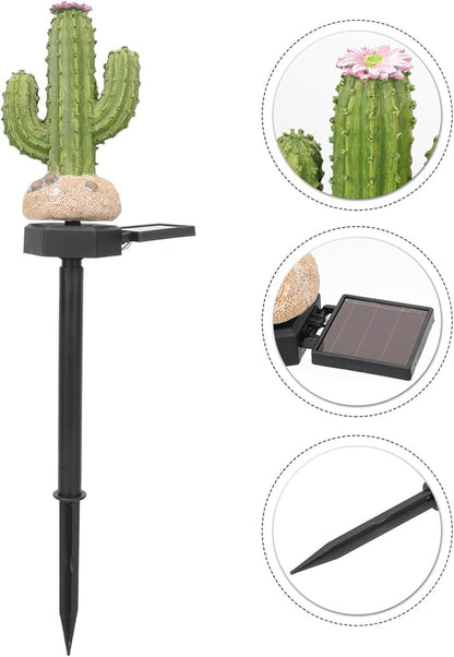 DOITOOL Cactus Solar Stake Light for Yard Solar Garden Decor Outdoor Landscape Lighting for Patio