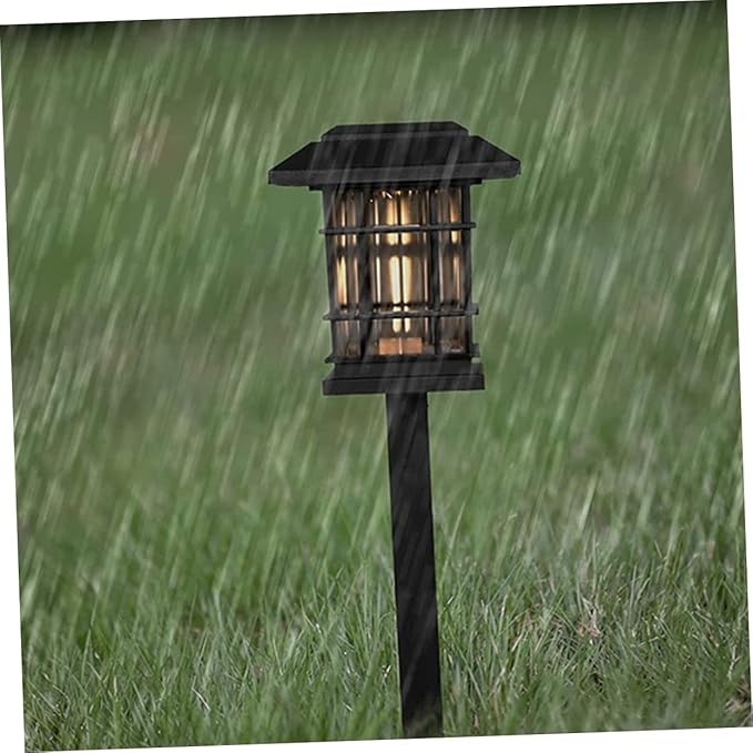 Toyvian Solar LED Landscape Lights for Outdoor Garden Pathway Waterproof 4-Piece Set Dusk-to-Dawn Sensor for Yard Lighting