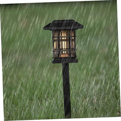 Toyvian Solar LED Landscape Lights for Outdoor Garden Pathway Waterproof 4-Piece Set Dusk-to-Dawn Sensor for Yard Lighting
