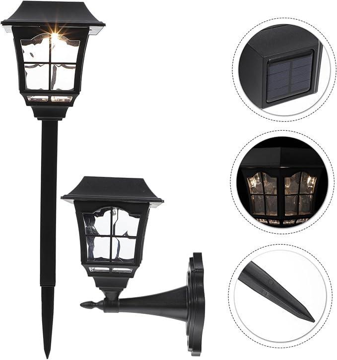 Happyyami 2pcs Solar Motion Lights Outdoor Solar Led Garden Lights for Path Garden Wedding Patio