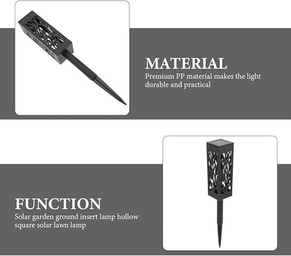 2 Pcs Solar Garden Lights LED Cutout Yard Stake Lawn Lamps Outdoor Decorative Solar Energy Pathway Lighting for Patio