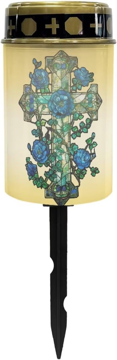 ZOUTAIRONG Solar Cross for Cemetery Grave Solar Pathway Lights,Solar Lights Outdoor Waterproof Garden Stake Lights | Lumora
