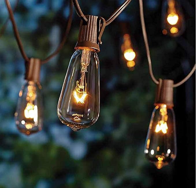 10Ft Outdoor String Lights Waterproof with 10 ST40 E17 Edison Replacement Lights Bulbs, Vintage Patio String Lights | Lumora
