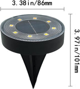 Solar Ground Lights Outdoor Waterproof IP68, 4 Pack 8 LED In Ground Solar Disc Landscape Lighting, Garden Lights | Lumora