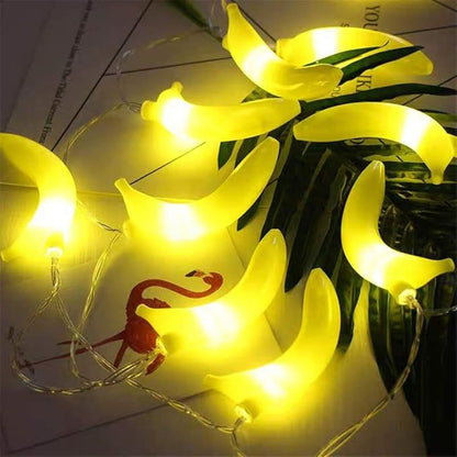 Fruit String Lights Battery Powered Indoor Outdoor Lighting Lamp Strawberry/Grape/Watermelon/Lemon/Banana for Wedding Home Birthday Garden Yard Patio Party Decorations (Banana)