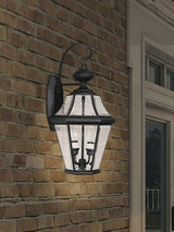 Livex Lighting 2261-02 Outdoor Wall Lantern with Clear Beveled Glass Shades, Polished Brass | Lumora