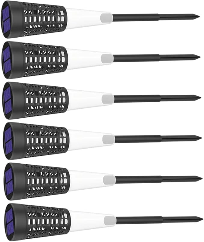 6pcs Solar Garden Stake Pathway Lights Outdoor Solar-Powered Landscape Courtyard Lighting with Warm and Colorful Glow for Patio Yard Decoration