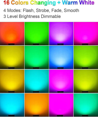 ZUCKEO Low Voltage Landscape Lighting RGB Well Lights Landscape LED In Ground Light, Outdoor Color Changing Landscape Lights, 12-24V Accent Spotlight for Yard Garden Pathway (20Pack with Connectors)