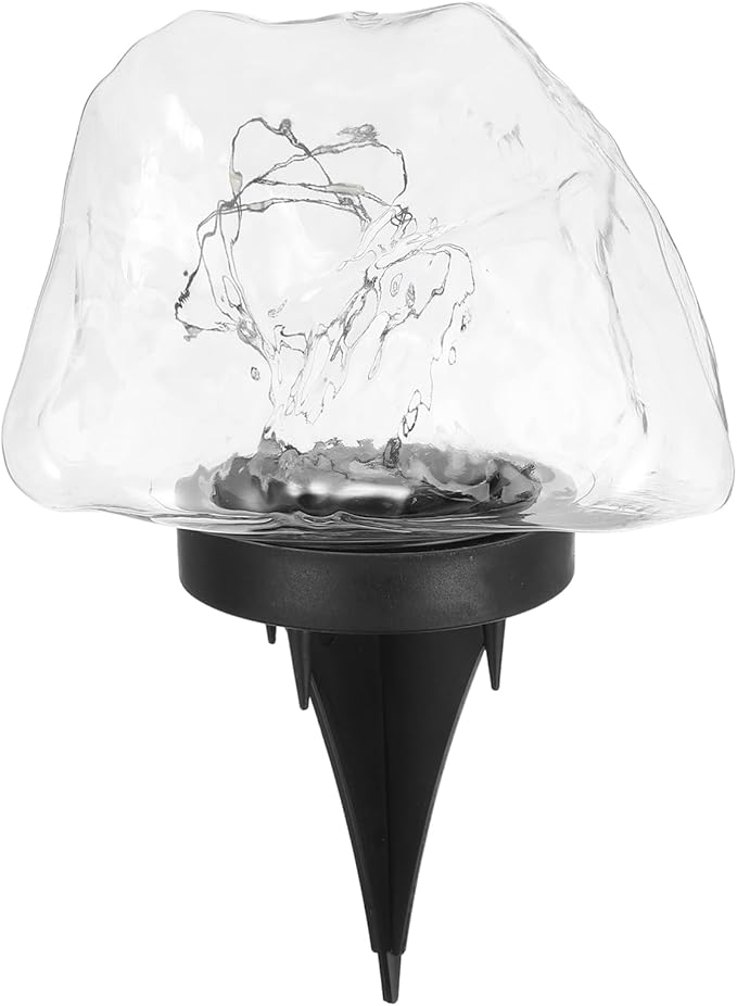 POPETPOP Decorative Solar Pathway Lights Outdoor Led Pebble Shape Lights for Lawn Driveway and Garden Easy Installation