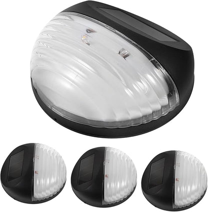 HOMSFOU Outdoor Led Solar Pathway Lights 4 Pack for Stairs Fence Garden Low Lighting