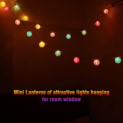 Lantern String Lights 9.83FT 3Inch UL Listed Lantern Lights for Bedroom, Colorful Mini Lanterns Outdoor Hanging for Patio,Home/Garden Decor