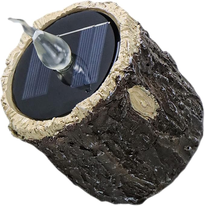 Sosoport Solar Garden Decorative Light Wood Grain Landscape Lighting Solar Powered Outdoor Led Lamp