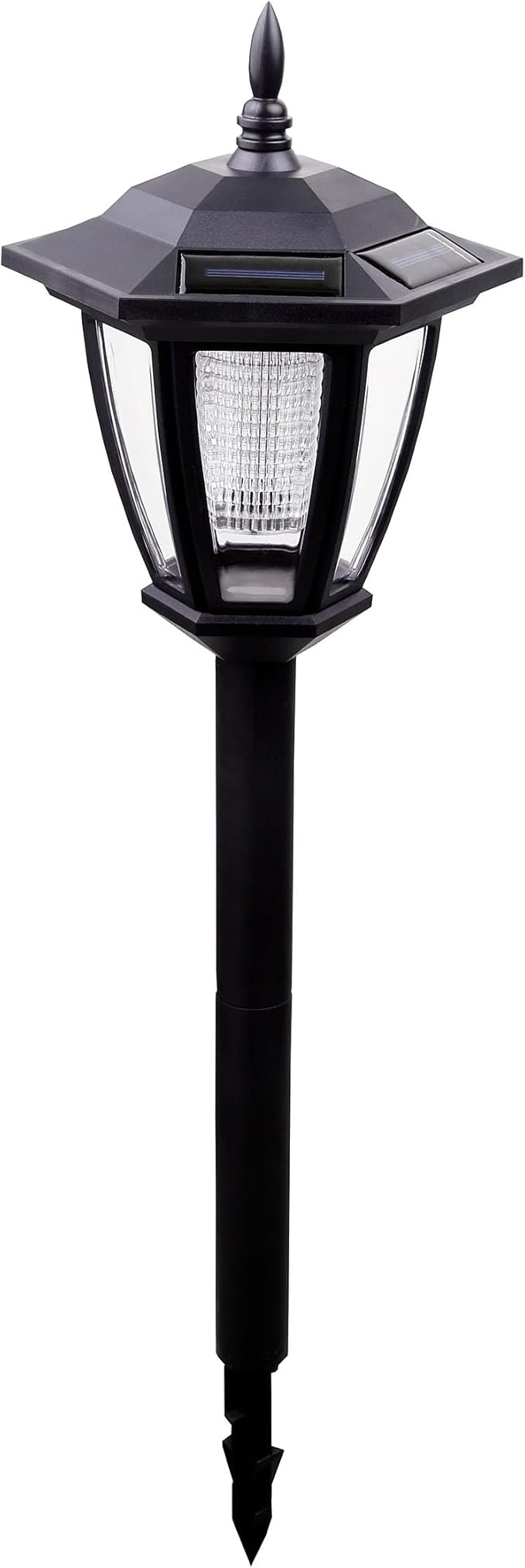 Alpine Corporation 8" Tall Hanging/Wall/Stake Outdoor Solar Powered Lantern with LED Light