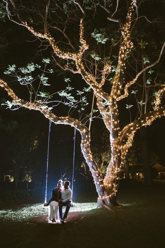 AIYAKA String Lights, 2-Pack LED String Light with 400 Bright LEDs, 150 FT Waterproof Connectable Fairy Lights with 8 Modes, Green Wire, Warm White for Indoor & Outdoor