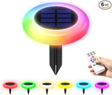 intelamp Solar Pathway Lights Outdoor, 6 Pack 9 Color Changing with Remote Control, Dusk to Dawn Solar Powered | Lumora