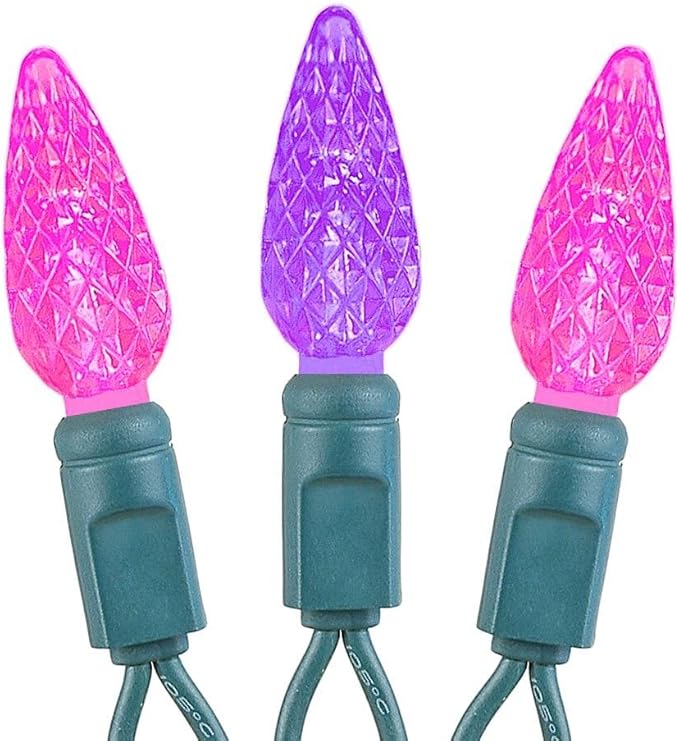 Novelty Lights 24FT 70 LED C6 LED Valentine's Day String Lights, Outdoor Christmas Tree Commercial Grade LED String | Lumora