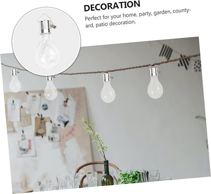 Uonlytech 6pcs Solar Powered Led Bulb String Lights Transparent Warm White Hanging Light Bulb Easy to Install Copper Wire Decoration for Garden Patio Party Home