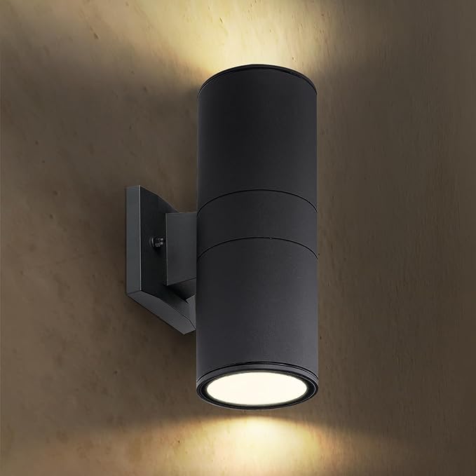 ASD 2 Light Dusk to Dawn Outdoor Wall Light Fixture | 120W E26 Bulb Socket 120V ETL Cylinder Up Down Lights | | Lumora