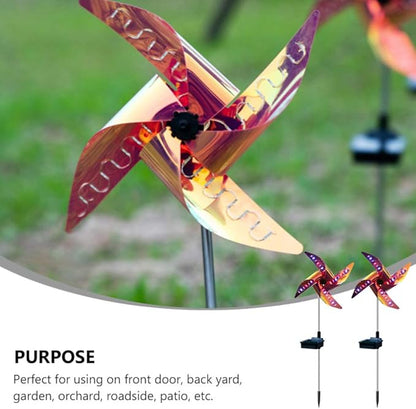 Windmill Shape Solar Path Light Ground Inserted Solar Lamp Outdoor Decorative Lantern for Patio