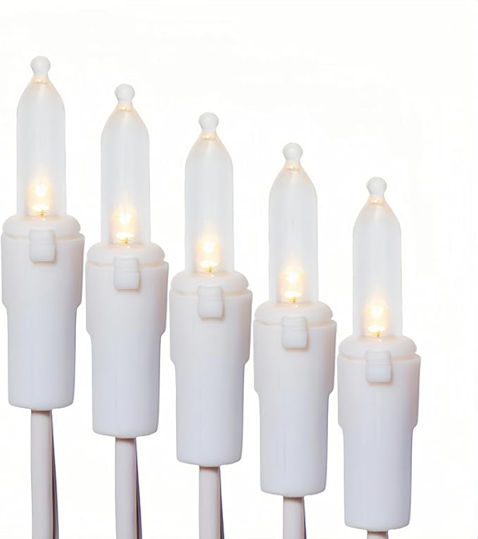 LUCKY SHINE 100 LED Warm White Christmas Lights, UL Certified and Commercial Grade White Wire String Lights 35 FT, for Indoor and Outdoor Christmas Trees, Party, Garden, Patio.