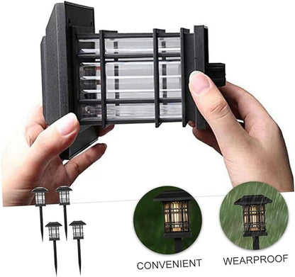 Toyvian Solar LED Landscape Lights for Outdoor Garden Pathway Waterproof 4-Piece Set Dusk-to-Dawn Sensor for Yard Lighting