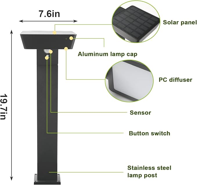 Solar Pathway Lights Outdoor，Motion Sensor Dusk to Dawn Bright Lamps，Led Waterproof Aluminum Landscape Lighting Path 600 Lumen Black light for Garden Yard Lawn Walkway Driveway Patio Decoration