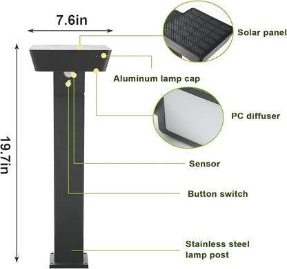 Solar Pathway Lights Outdoor，Motion Sensor Dusk to Dawn Bright Lamps，Led Waterproof Aluminum Landscape Lighting Path 600 Lumen Black light for Garden Yard Lawn Walkway Driveway Patio Decoration