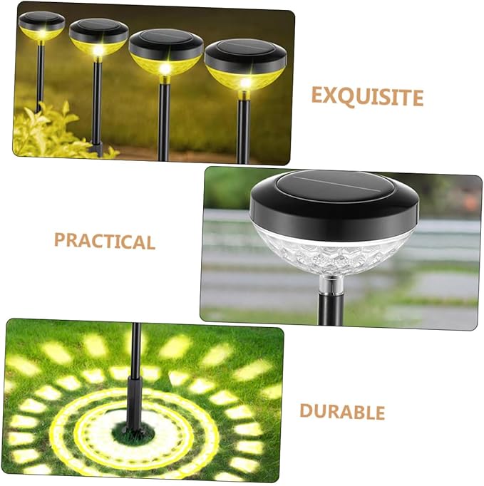 Toyvian Solar Pathway Lights LED Solar Powered Landscape Lamp Decorative Stake Light for Garden Patio Easy Installation Material Solar Energy Efficient