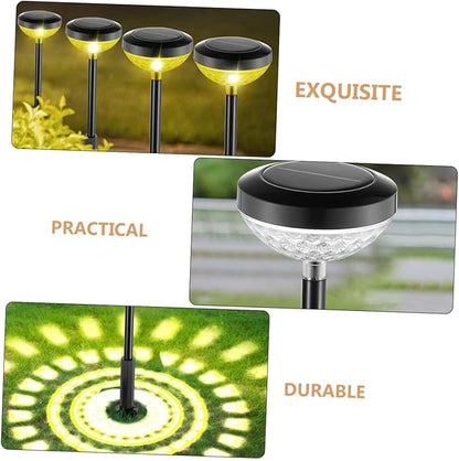 Toyvian Solar Pathway Lights LED Solar Powered Landscape Lamp Decorative Stake Light for Garden Patio Easy Installation Material Solar Energy Efficient