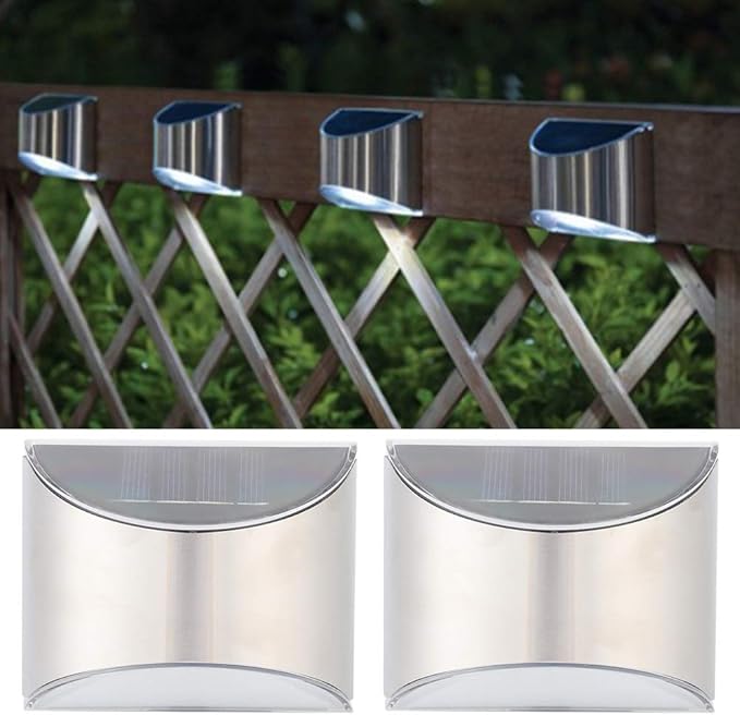 Restokki Solar Deck Lights, Solar Lights for Fence, Stainless Steel Solar Fence Security - Outdoor Path Light | Lumora