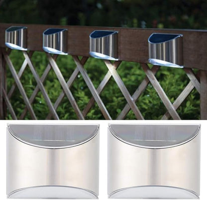 Restokki Solar Deck Lights, Solar Lights for Fence, Stainless Steel Solar Fence Security Lights, LightControl Step Wall Lamp, Solar Powered Wall Light Outside Decorative for Yard Patio Stair Rail