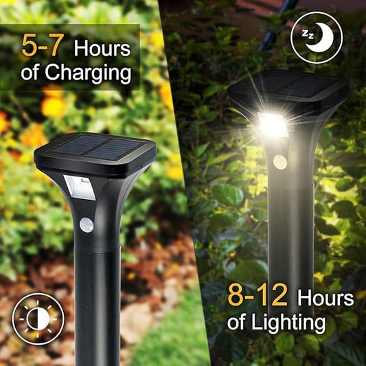 Solar Outdoor Lights with Motion Sensor – Waterproof LED Pathway Lights for Yard, Garden, Walkway, Driveway – Auto On/Off, Easy Installation (8 Pack)