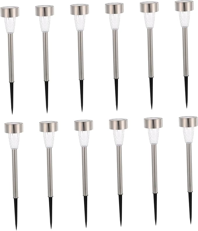 Happyyami 12pcs Solar Lights Landscape Solar Pathway Lights Outdoor Decor Stake Garden Powered Landscape Kit