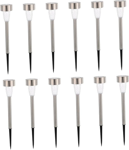 Happyyami 12pcs Solar Lights Landscape Solar Pathway Lights Outdoor Decor Stake Garden Powered Landscape Kit
