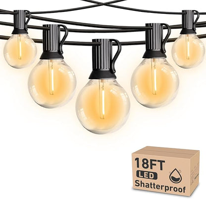 HISTAR 18 FT Outdoor String Lights with 10+1 Edison G40 Bulbs, Led Patio Lights Waterproof for Backyard Porch Balcony Party Decor