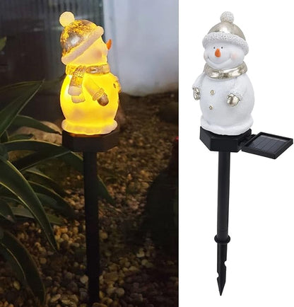 FLEXMAN Outdoor Christmas Decorations, Christmas Outdoor Solar Pathway Lights, Snowman Light Stakes for Decorate Roads, Terraces, Gardens, Corridors